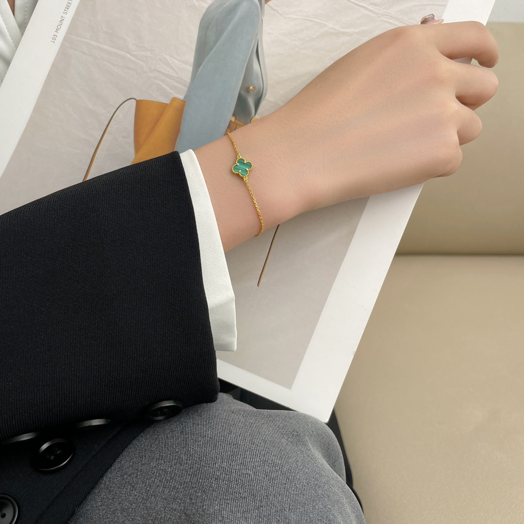 Pomuse CLOVER BRACELET MALACHITE 1 MOTIF