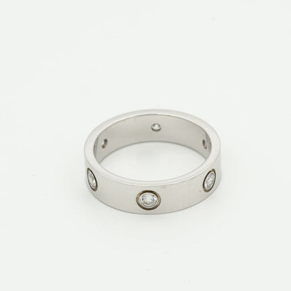 Pomuse LOVE RING 5.5MM 6 DIAMONDS SILVER