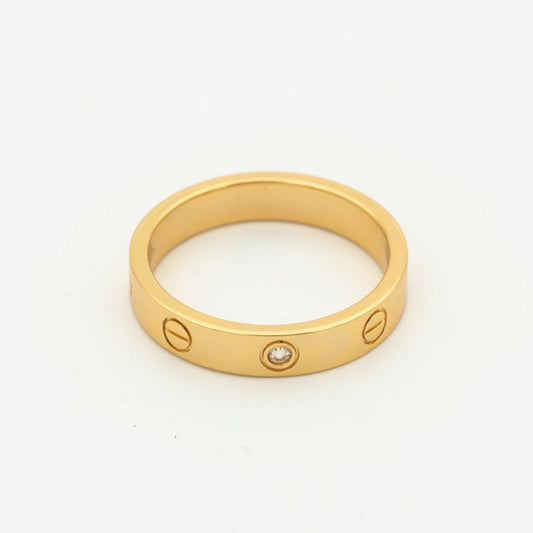 Pomuse LOVE RING 4MM 1 DIAMOND PINK GOLD