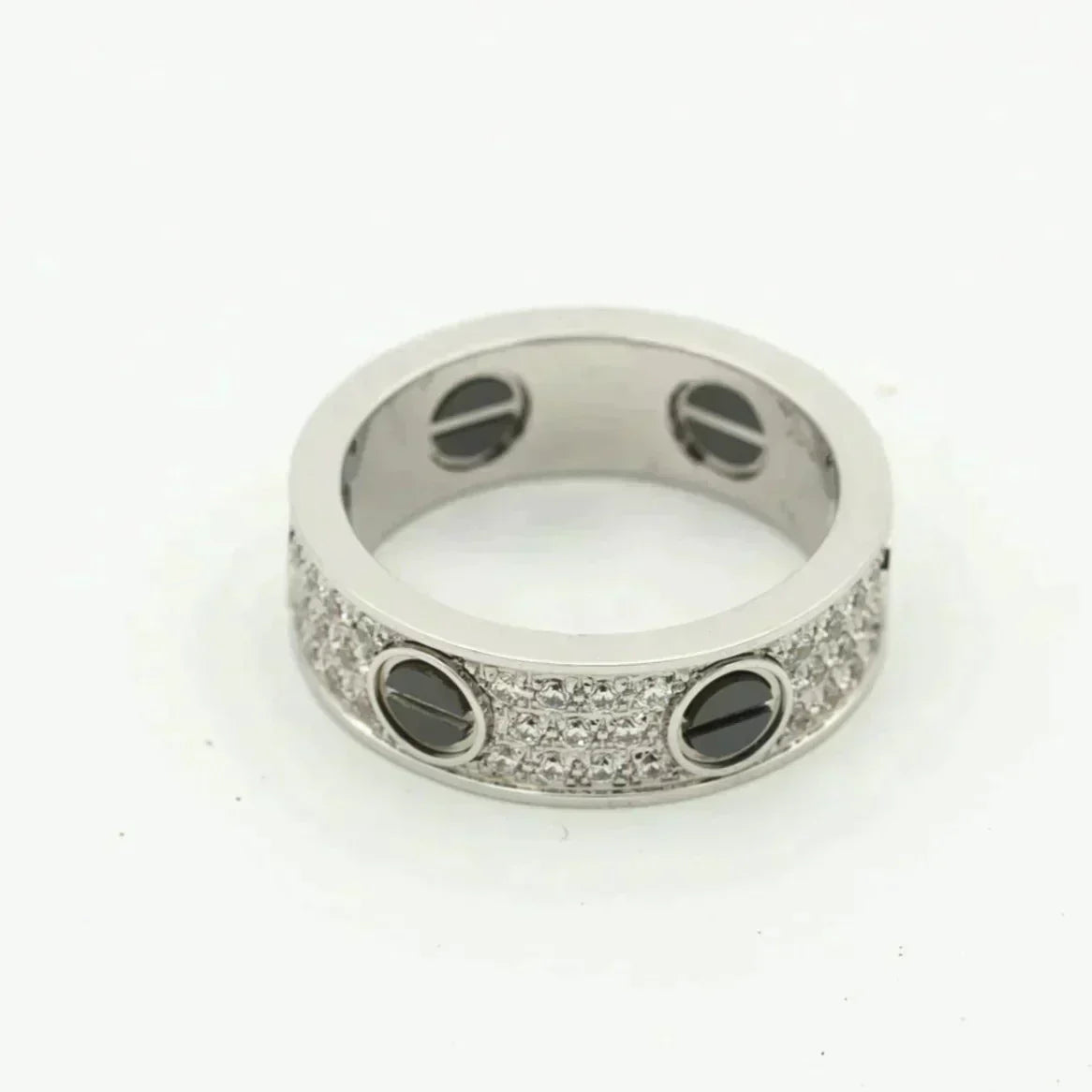 Pomuse LOVE RING 5.5MM DIAMONDS PAVED CERAMIC