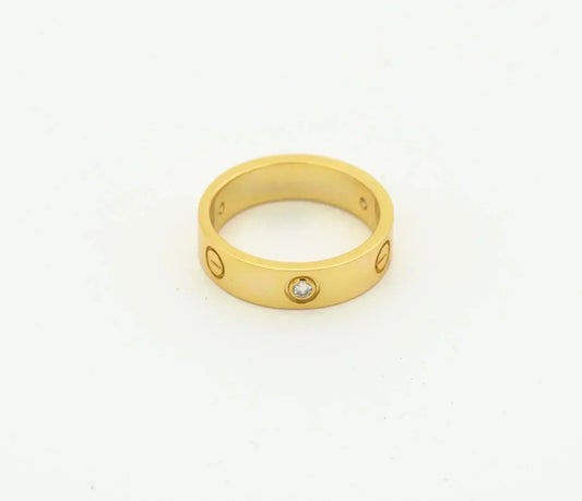 Pomuse LOVE RING 4MM 1 DIAMOND GOLD