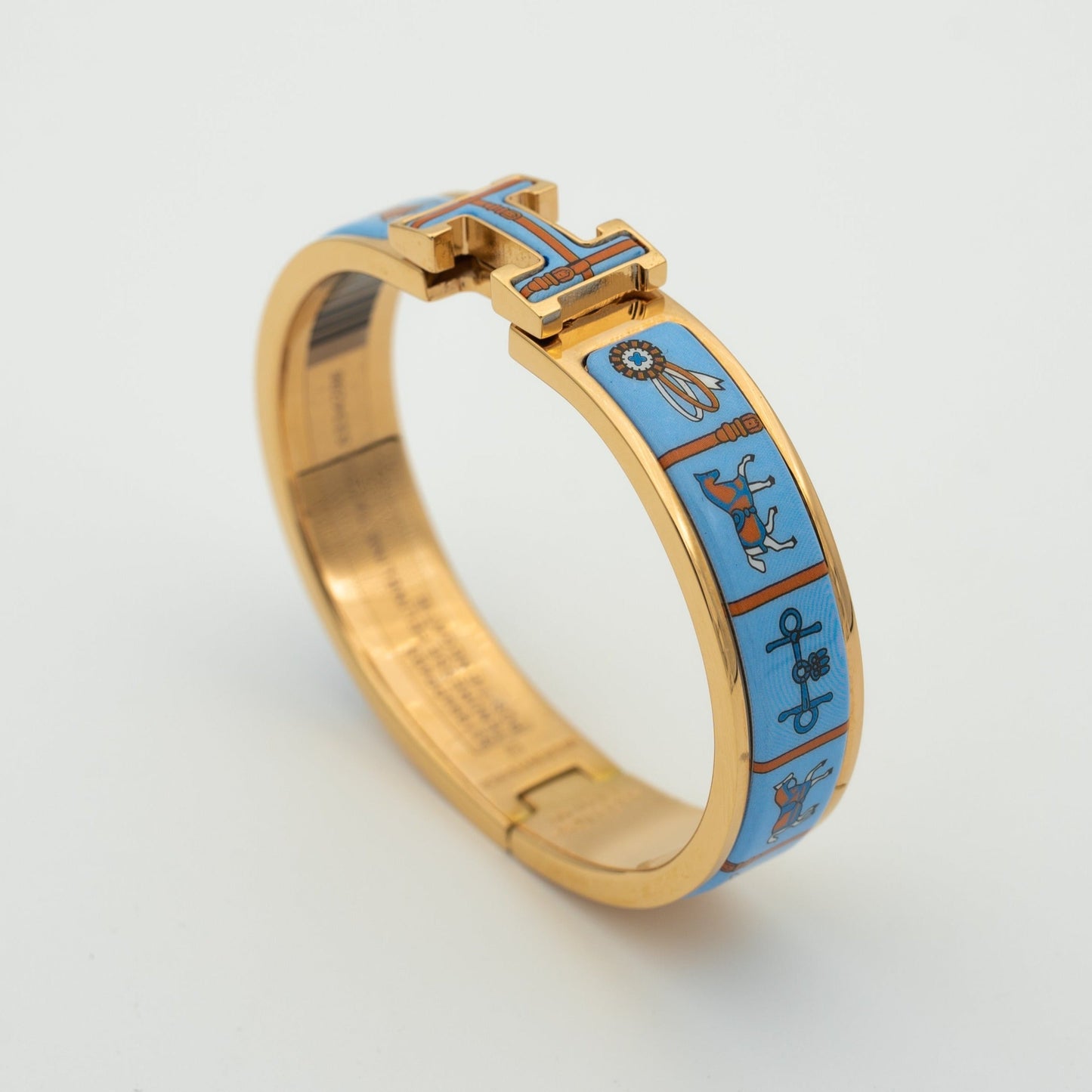Pomuse H PINK GOLD BRACELET BLUE CERAMIC