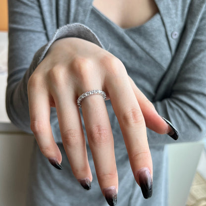 Pomuse Sparkling Round Cut Tennis Ring
