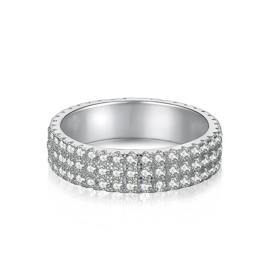 Pomuse Dainty Round Cut Tennis Ring