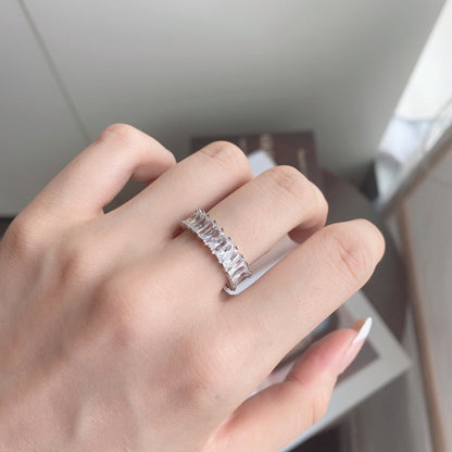 Pomuse Unique Colorful Radiant Cut RIng