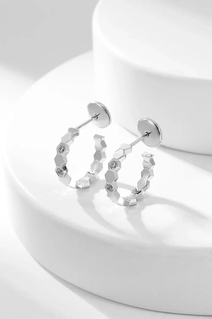 Pomuse BEE LOVE DIAMOND HOOP EARRINGS