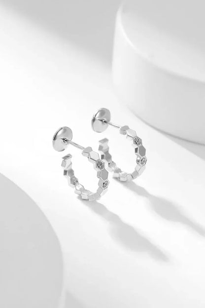 Pomuse BEE LOVE DIAMOND HOOP EARRINGS
