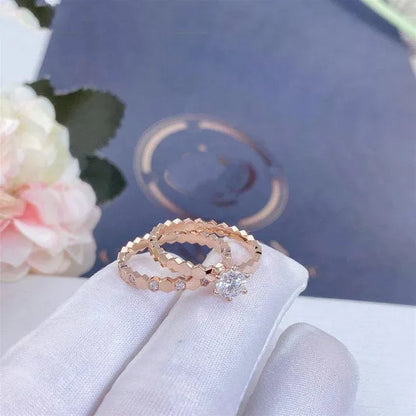 Pomuse BEE LOVE RING PINK GOLD 1 DIAMOND