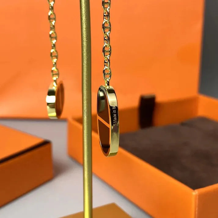 Pomuse CHAINE VERSO BLACK CERAMIC EARRINGS