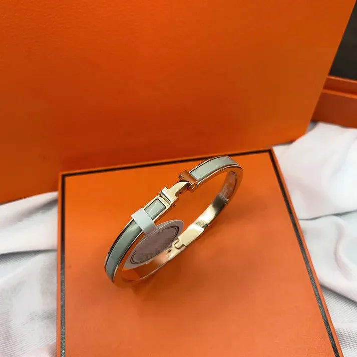 Pomuse CLASSIC H CLIC GREEN 8MM ENAMEL BRACELET