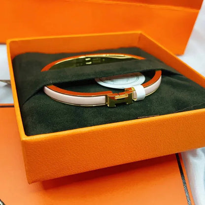 Pomuse CLASSIC H CLIC  PINK 8MM ENAMEL BRACELET