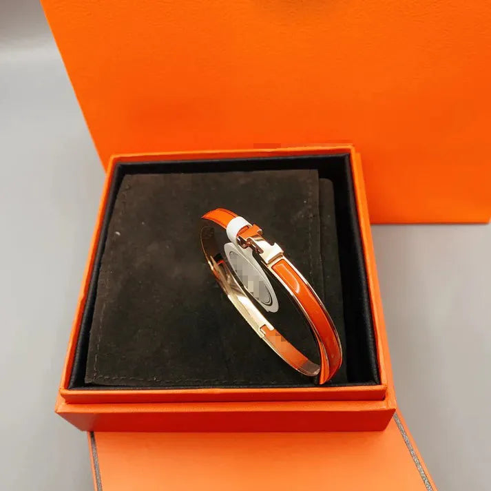 Pomuse CLASSIC H CLIC RED 8MM ENAMEL BRACELET
