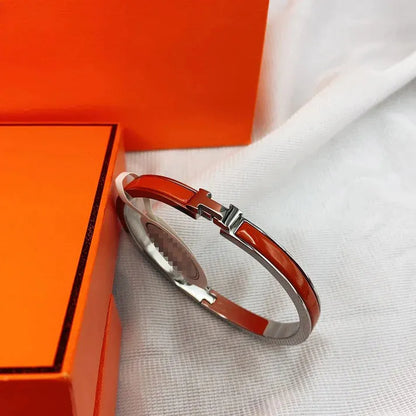 Pomuse CLASSIC H CLIC RED 8MM ENAMEL BRACELET