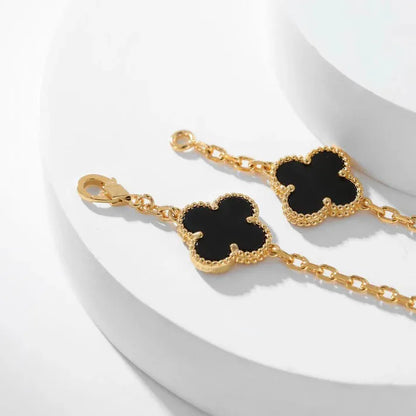 Pomuse CLOVER 10 MOTIFS ONYX NECKLACE