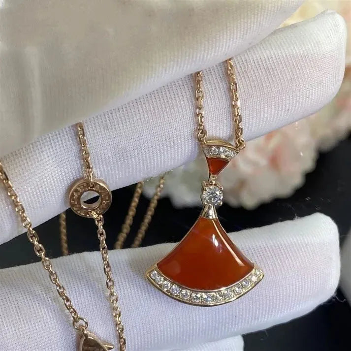 Pomuse DREAM NECKLACE CARNELIAN DIAMOND