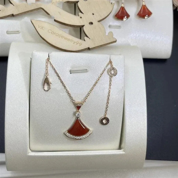 Pomuse DREAM NECKLACE CARNELIAN DIAMOND