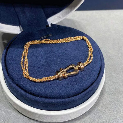 Pomuse FORCE SMALL HORSESHOE  DIAMOND CHAIN ROPE BRACELET