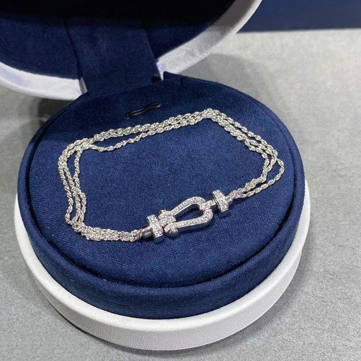Pomuse FORCE SMALL HORSESHOE  DIAMOND CHAIN ROPE BRACELET