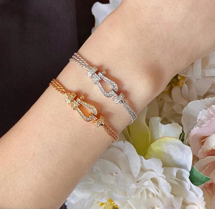 Pomuse FORCE SMALL HORSESHOE  DIAMOND CHAIN ROPE BRACELET