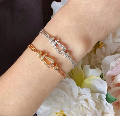 Pomuse FORCE SMALL HORSESHOE  DIAMOND CHAIN ROPE BRACELET