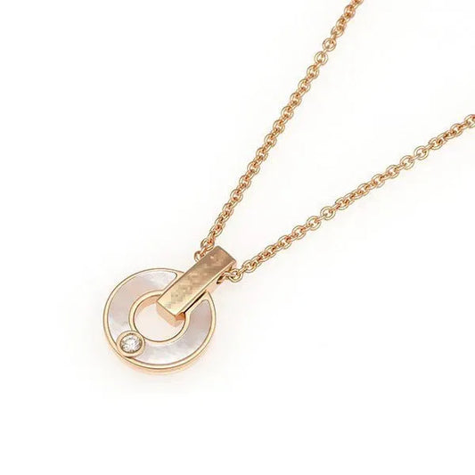 Pomuse GARI NECKLACE PINK GOLD MOP