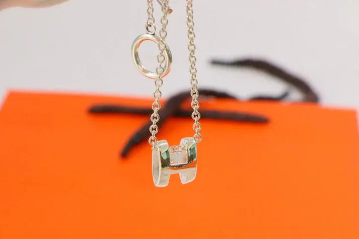 Pomuse H NECKLACE H LETTER OVAL SERIES