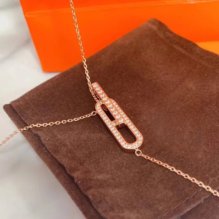 Pomuse H NECKLACE PLATINUM ROSE GOLD DIAMOND