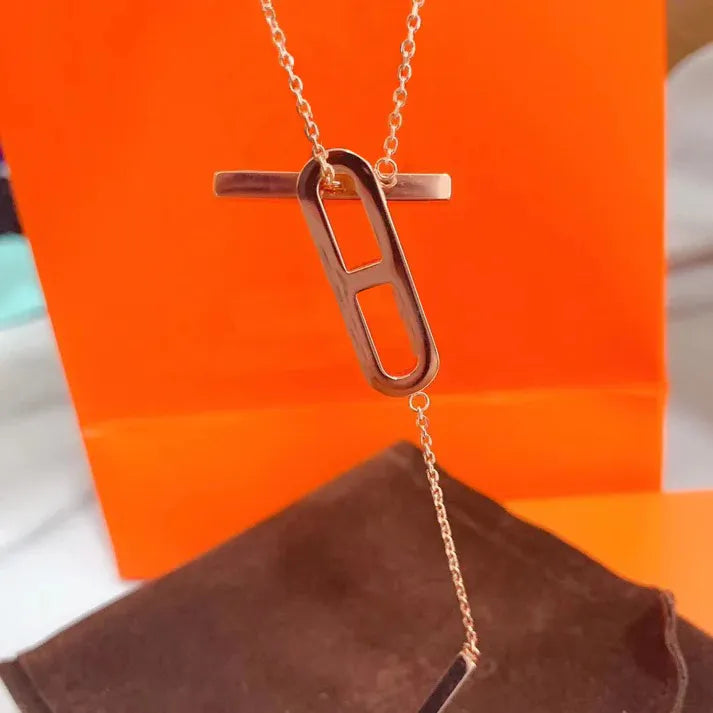 Pomuse H NECKLACE PLATINUM ROSE GOLD DIAMOND