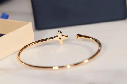 Pomuse IDYLLE GOLD OPEN BRACELET DIAMOND PAVED