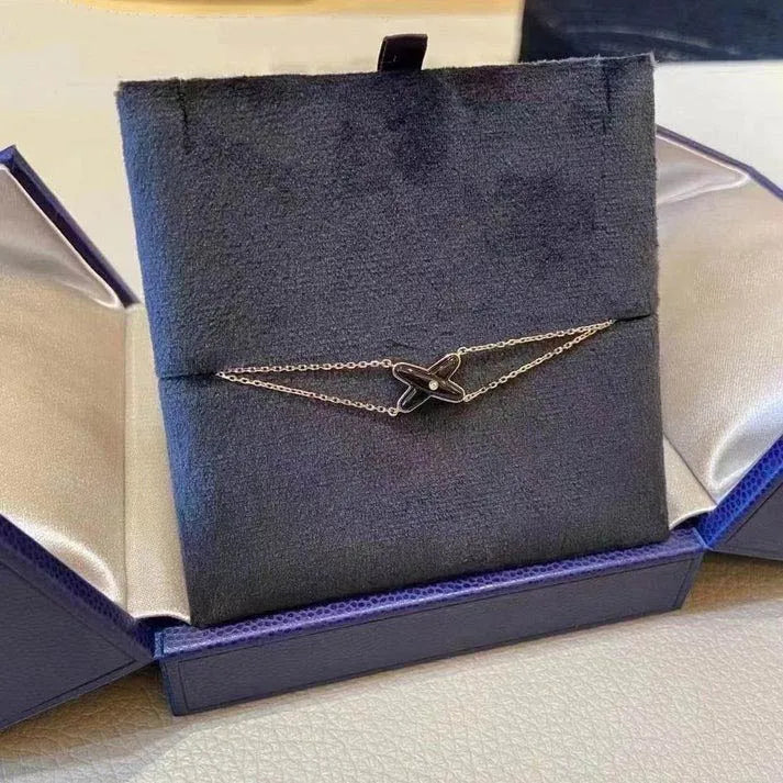 Pomuse JEUX BRACELET ONYX PINK GOLD 1 DIAMOND