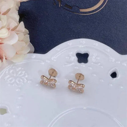 Pomuse JEUX DE PINK GOLD DIAMOND EARRINGS