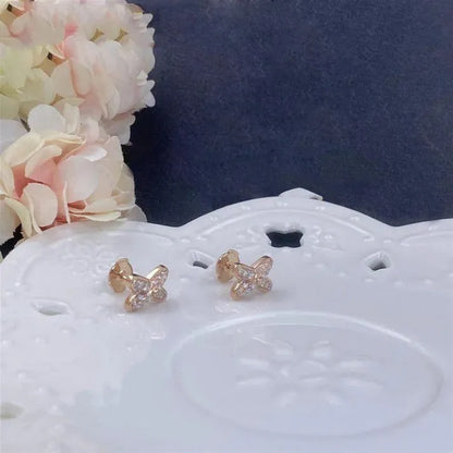 Pomuse JEUX DE PINK GOLD DIAMOND EARRINGS