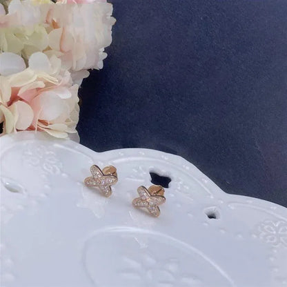 Pomuse JEUX DE PINK GOLD DIAMOND EARRINGS