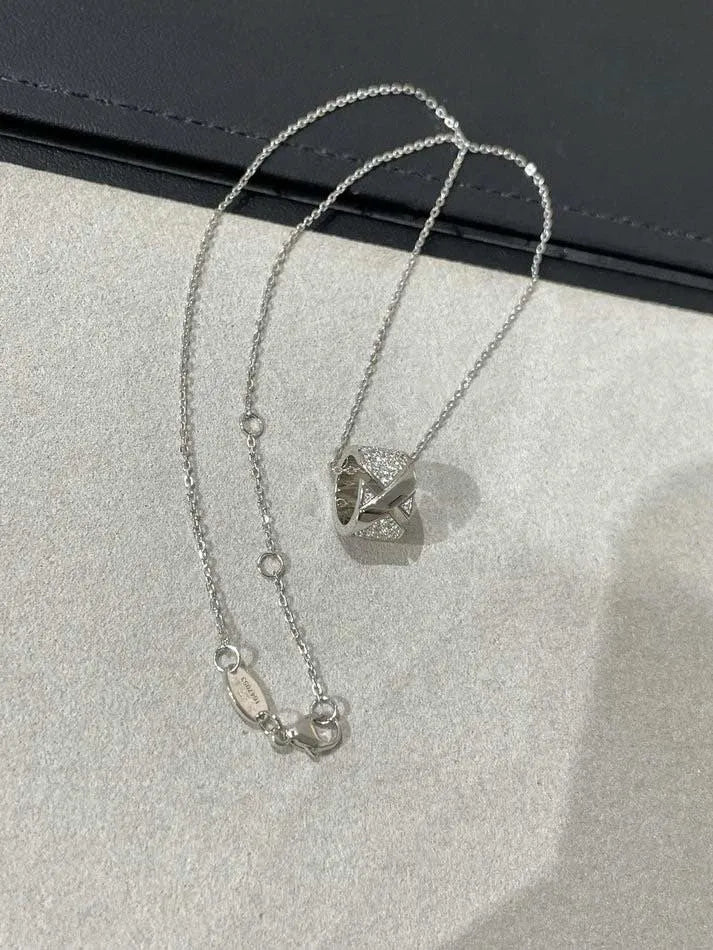 Pomuse LIENS EVIDENCE DIAMOND PAVED NECKLACE
