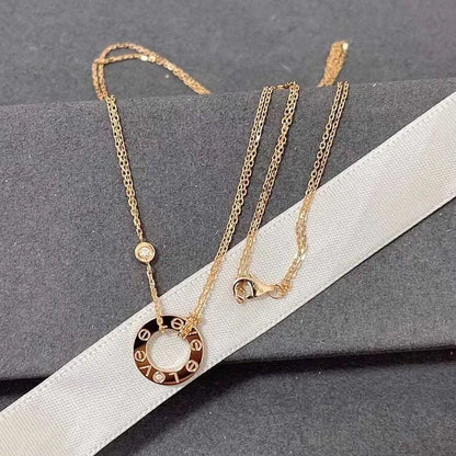 Pomuse LOVE NECKLACE 16MM 2 DIAMONDS