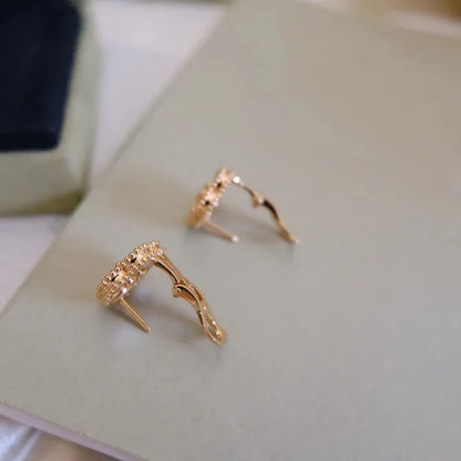 Pomuse LUCKY PINK GOLD WHITE MOP EARRINGS