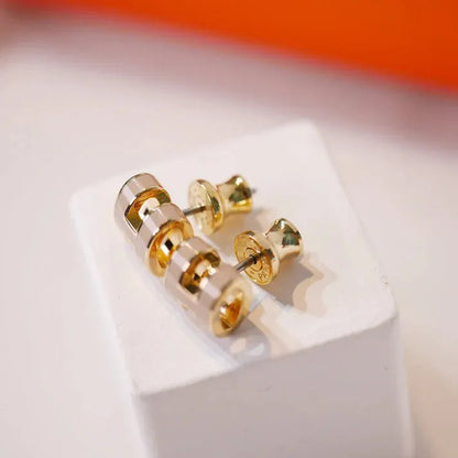 Pomuse MINI POP H GOLD EARRINGS GREY