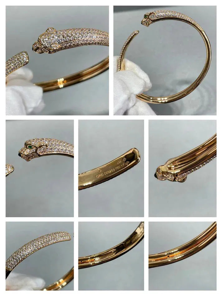 Pomuse PANTHERE FULL DIAMOND OPEN BRACELET