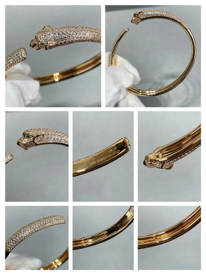 Pomuse PANTHERE FULL DIAMOND OPEN BRACELET