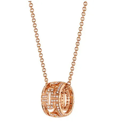 Pomuse PARENTESI NECKLACE PINK GOLD DIAMOND