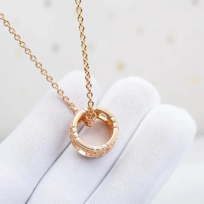 Pomuse PARENTESI NECKLACE PINK GOLD DIAMOND