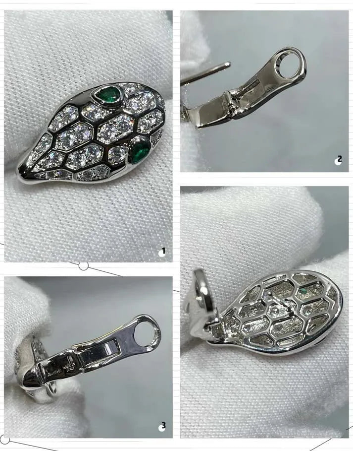 Pomuse SERPENT DIAMOND STUD EARRINGS