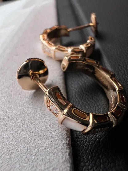 Pomuse SERPENTI MOP PINK GOLD EARRINGS