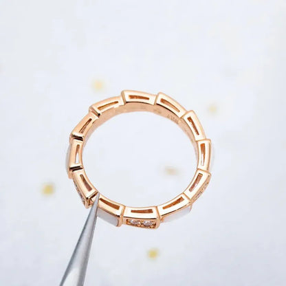 Pomuse SERPENTI RING PINK GOLD DIAMOND MOP 3MM