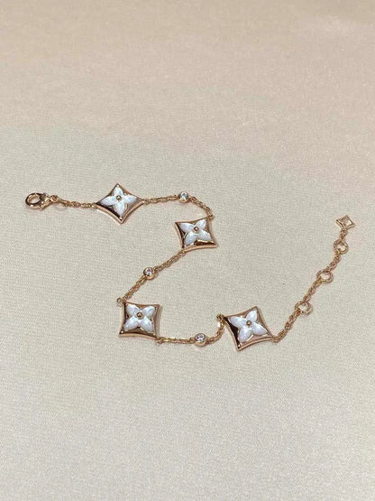 Pomuse STAR 4 MOTIF MOP DIAMOND PINK GOLD BRACELET