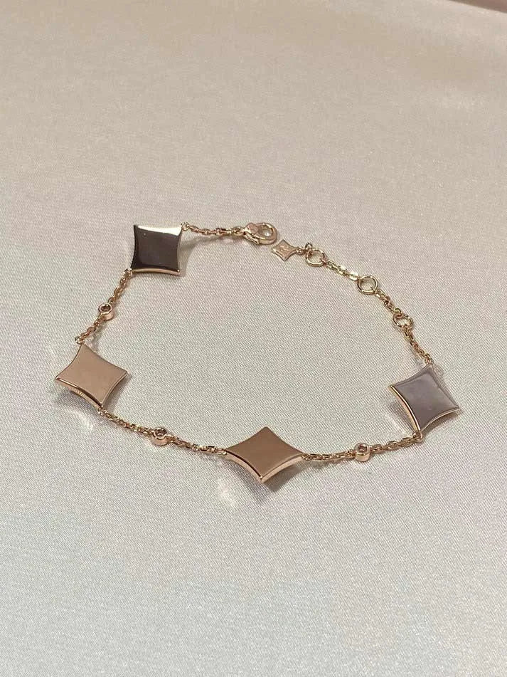 Pomuse STAR 4 MOTIF MOP DIAMOND PINK GOLD BRACELET