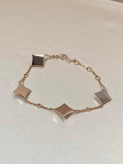 Pomuse STAR 4 MOTIF MOP DIAMOND PINK GOLD BRACELET