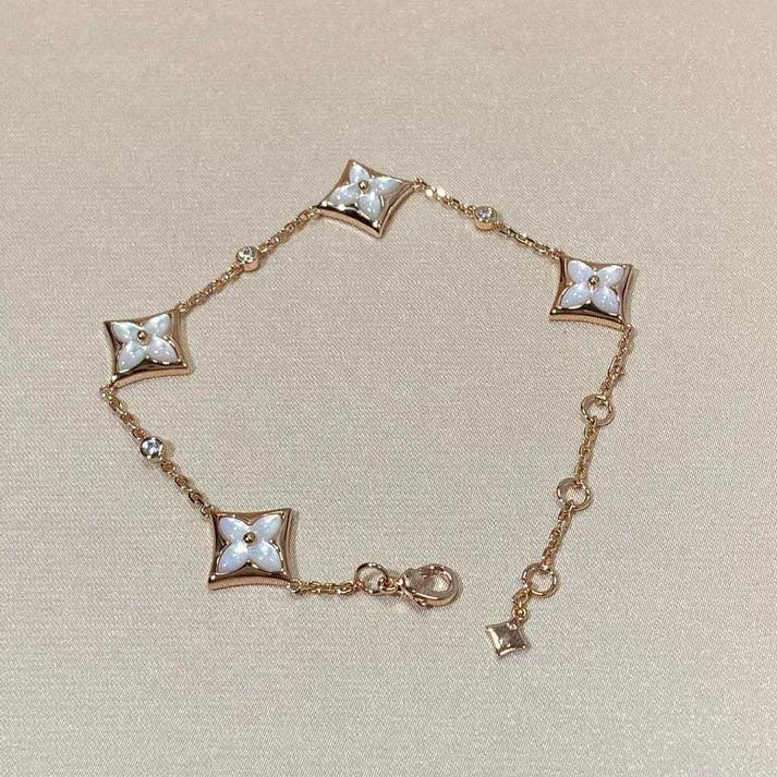 Pomuse STAR 4 MOTIF MOP DIAMOND PINK GOLD BRACELET