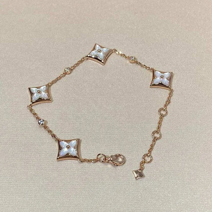 Pomuse STAR 4 MOTIF MOP DIAMOND PINK GOLD BRACELET