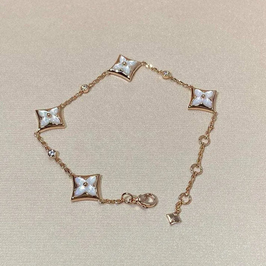 Pomuse STAR 4 MOTIF MOP DIAMOND PINK GOLD BRACELET
